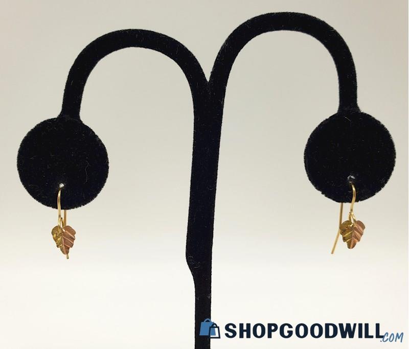 10K Two Tone / Gold Filled Black Hills Gold Earrings 0.49 grams