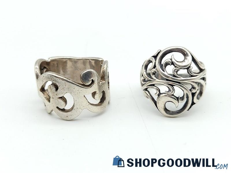 .925 Open Scrollwork Wide Ring (Size 7) 15.82grams