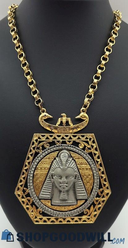 ART-Arthur Pepper Egyptian Revival Two-Tone Large Necklace 