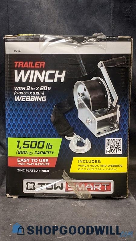 TowSmart Manual Trailer Winch Hook W/ Webbing 1500lb Capacity Model 776 IOB