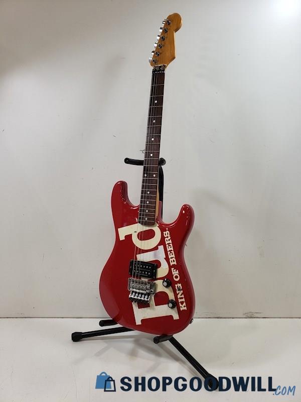 Fender Squier Stratocaster Red Electric Guitar *MODIFIED FOR REPAIR Korea 