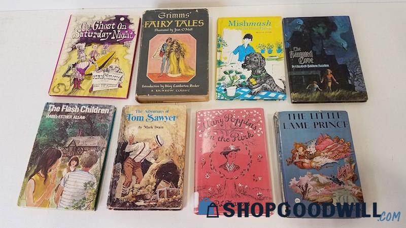 Vtg 1947-2000 Kids' Fiction HC Classics Book Clubs Grimm Travers Mulock Twain+