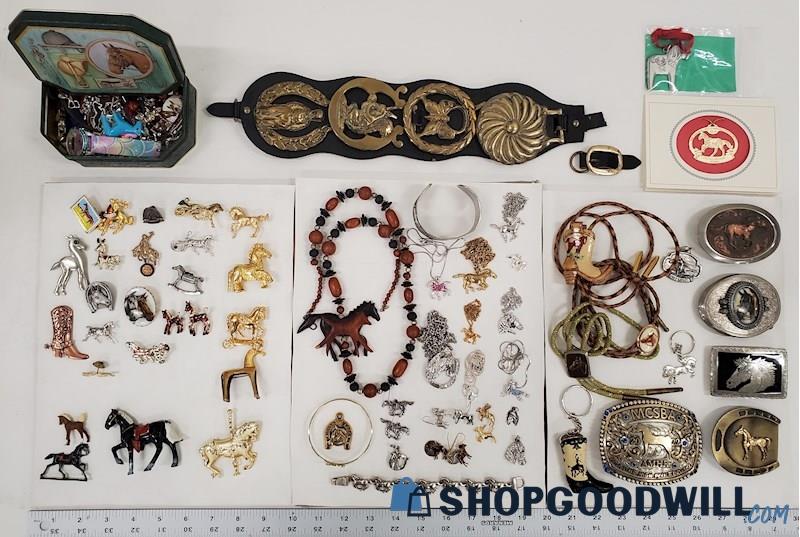 Horses! Collection of Costume Jewelry & Goodies