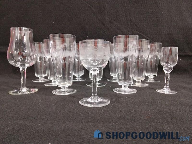 12PCS Clear Glass Small Wine Champagne Glasses Cups Drinkware Kitchen Table 