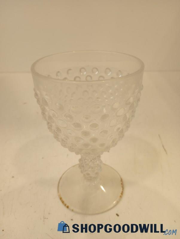 Vintage Clear Glass Hobnail Thousand Eye Goblet