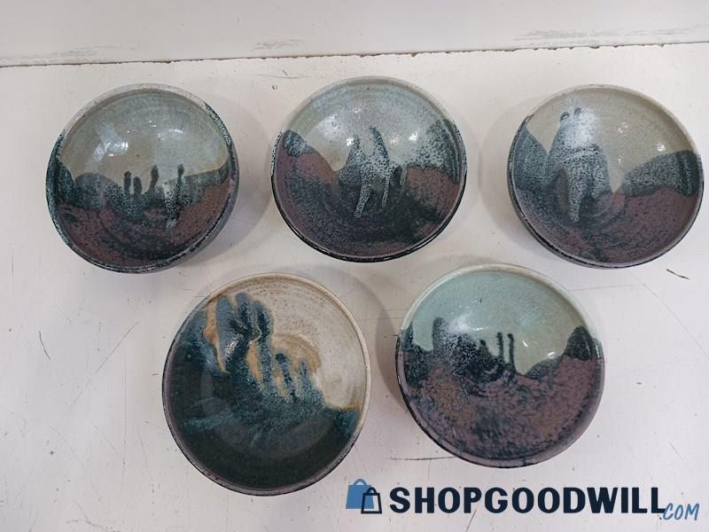 Appears As A Stoneware Painted Studio Art Mountains Scenery 6