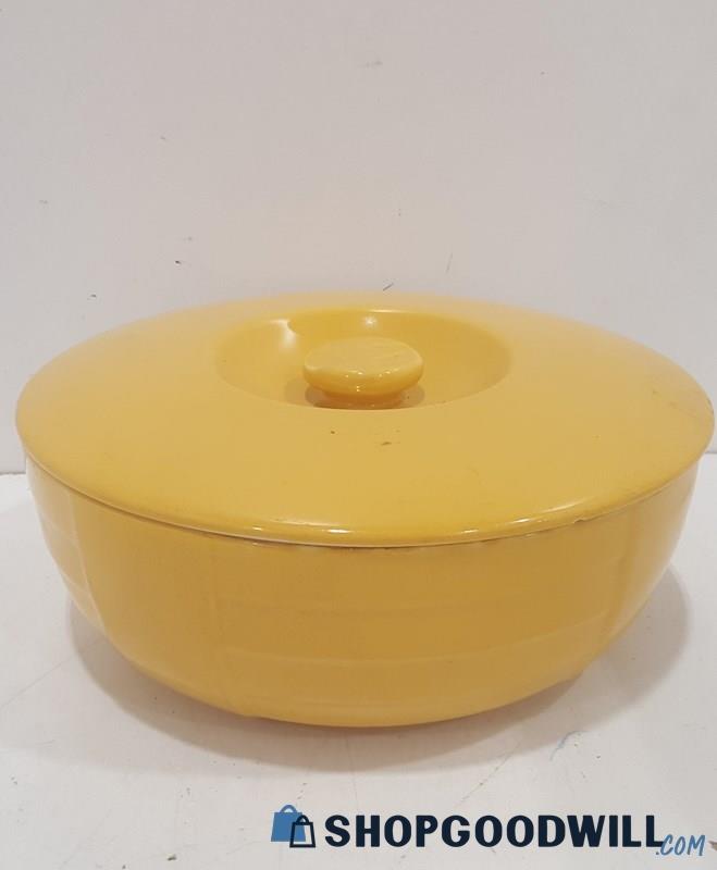 Hall China Vintage Vegetable Bowl W/Lid Mustard Color