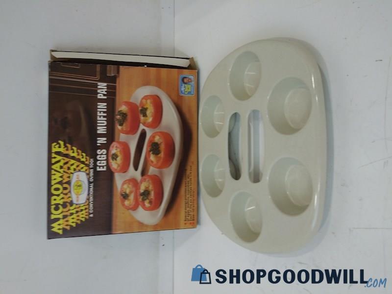 Vintage Nordic Wave Microwave & Conventional Oven Eggs N' Muffin Pan IOB
