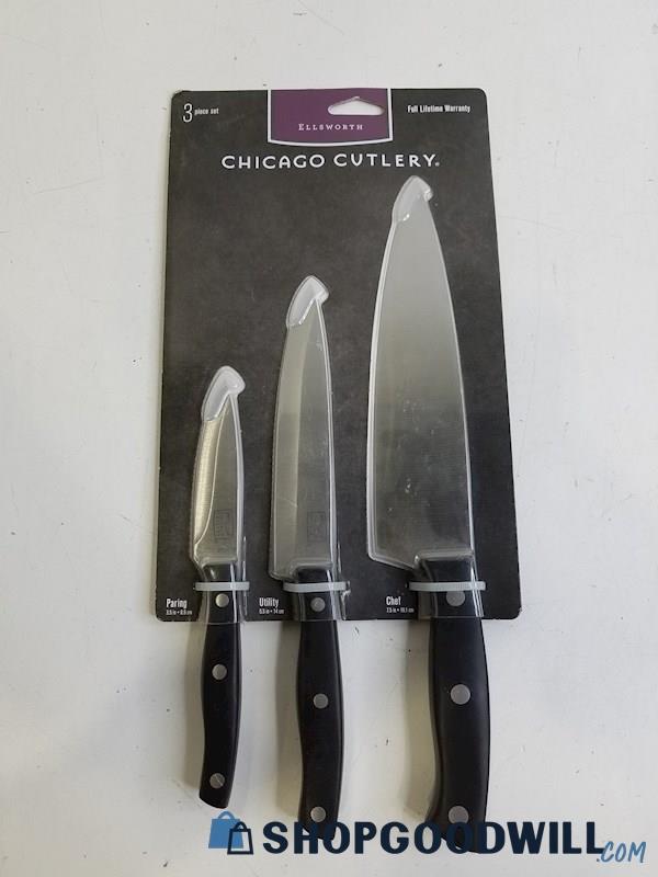 NIP Chicago Cutlery Set Of 3 Kitchen Knives