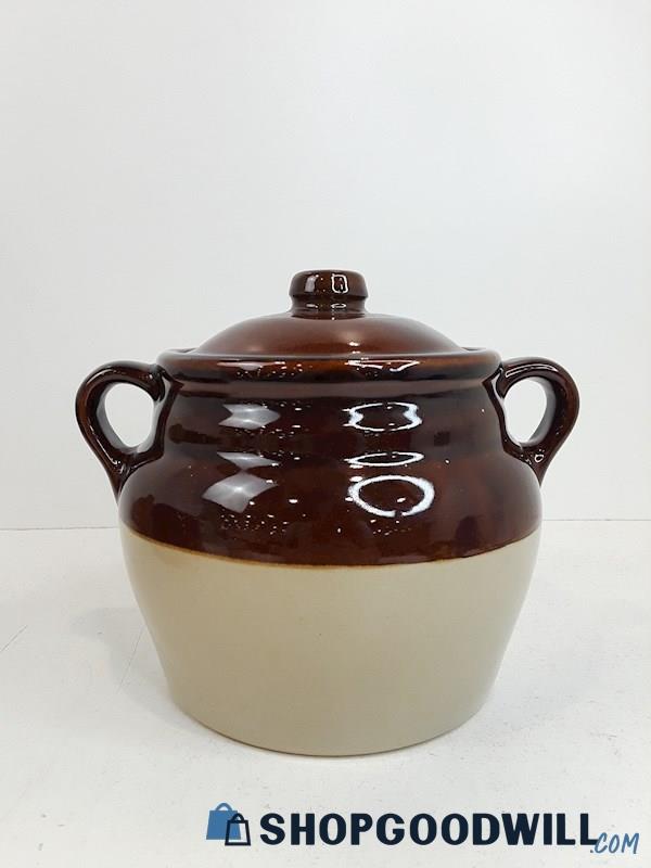 Monmouth Pottery Brown Bean Pot 