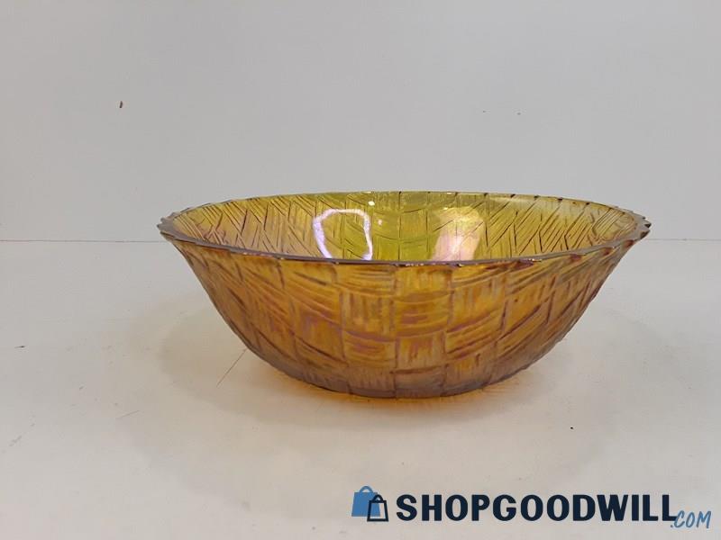 Indiana Glass Marigold Carnival Glass Serving Bowl 