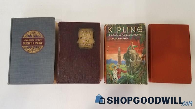 Vtg 1940-56 Fiction HC 18th Century World's Best Classics Kipling O'Brien