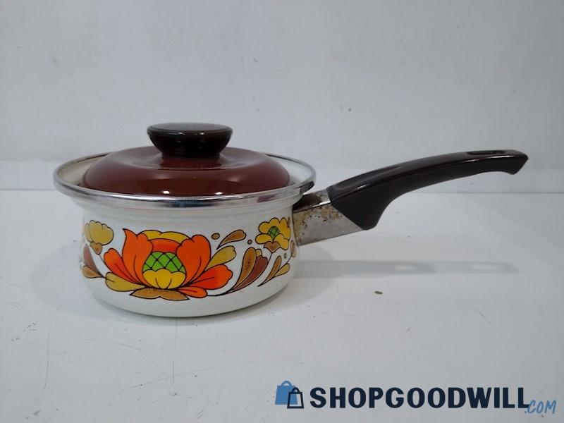 Sankoware Country Flowers Porcelain Sauce Pan With Lid