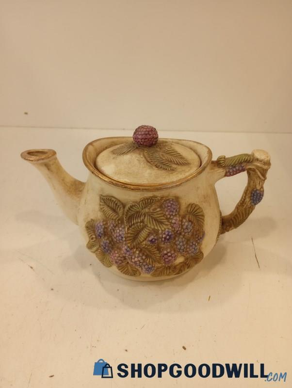 Vintage Ceramic Grape Tea Pot 