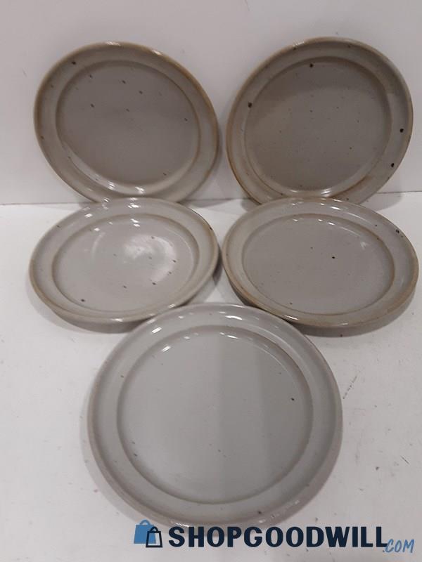 5 Dansk Grey Toned Ceramic plates - 8.5