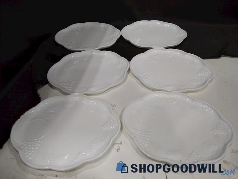 Vintage Set Teacup Plate Tray Colony Milk Glass Snack Plates  