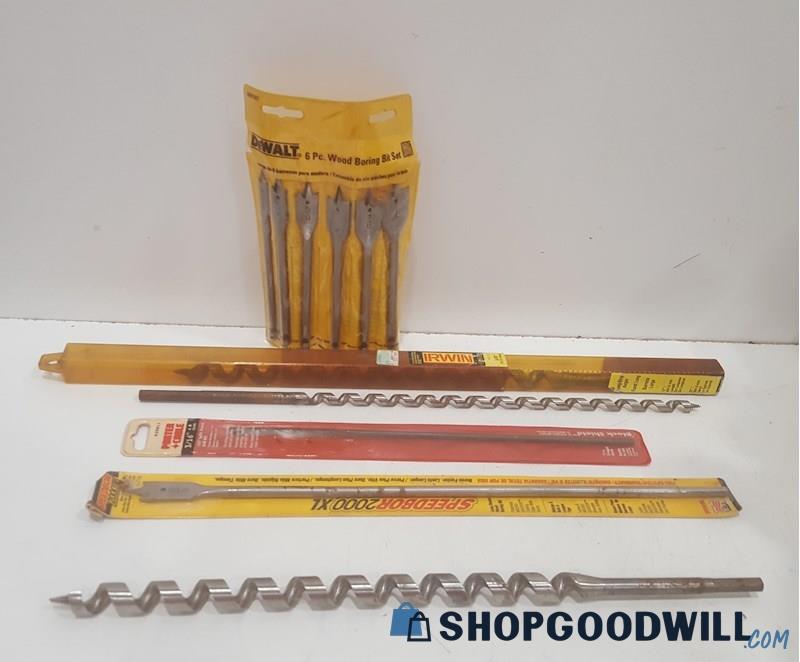 De Walt DW1587 6 Piece Spade Drill/Appears To Be Auger Wood Bits Lot