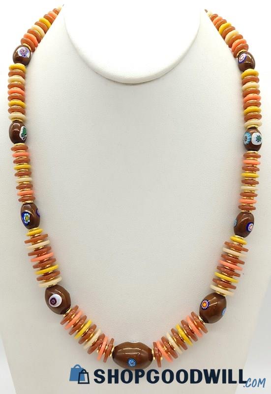 Vintage ALICE CAVINESS Fall Hues Beaded Necklace 
