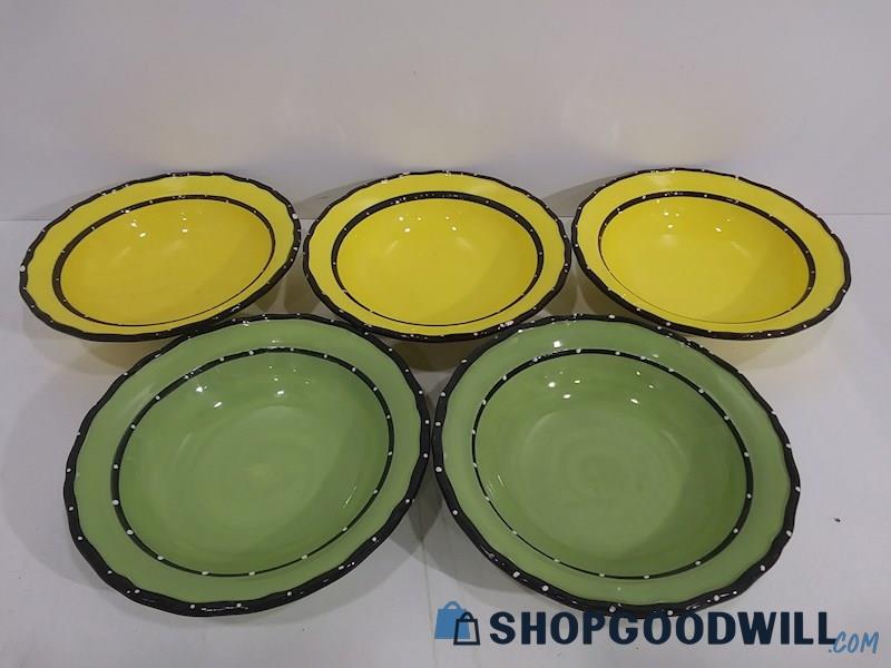 Casa Vero Yellow & Green Bowl Set of 5