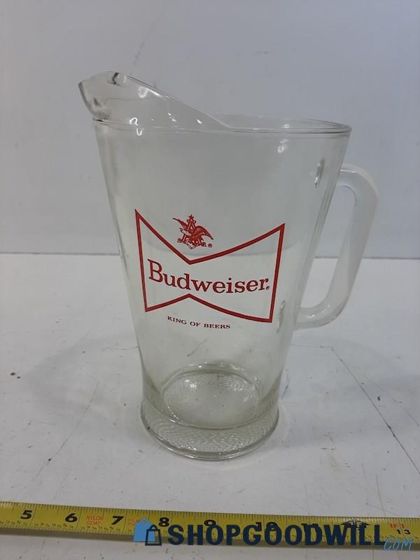 Budweiser Clear Glass Beer Pitcher 9
