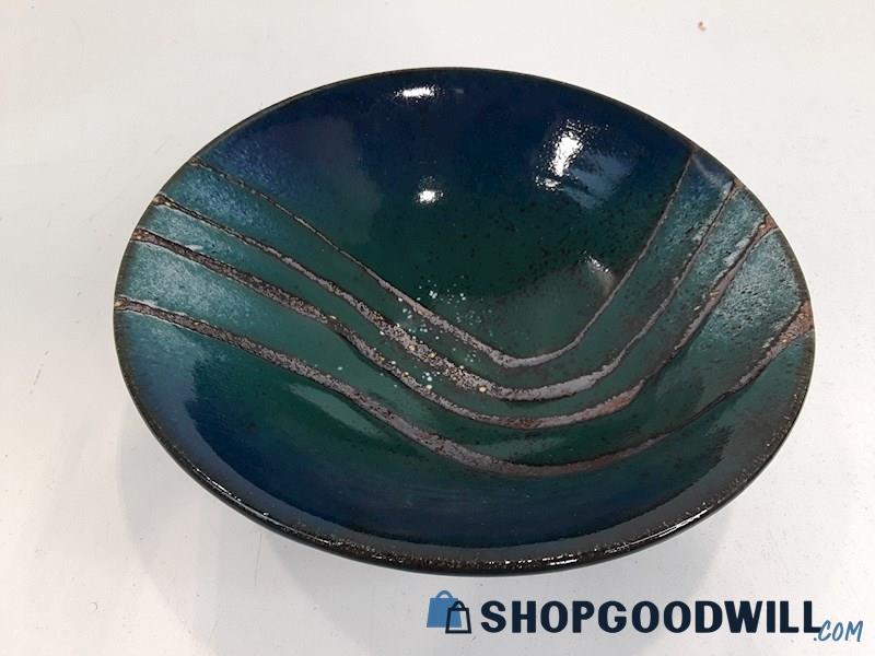 Multi-Color Pottery Art Speckled Serving Dish Bowl 