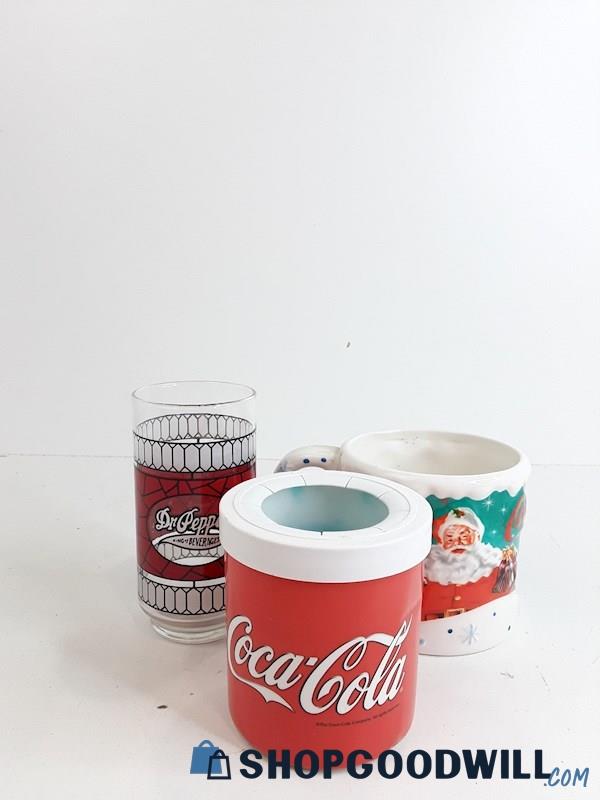 Lot 3 Pc Coca Cola Dr Pepper Assorted Slushie Mug Cups 