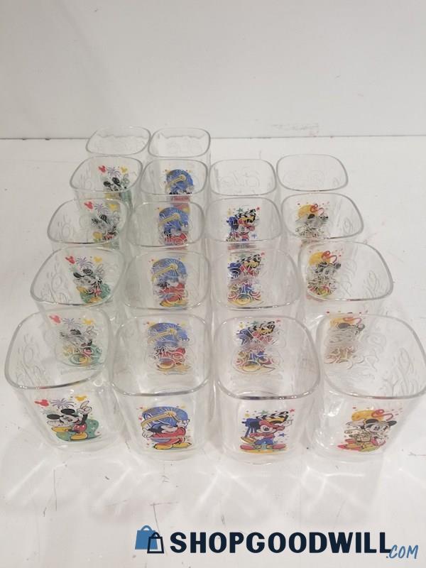 18PCS Mickey Mouse McDonalds Year 2000 Drinking Glasses Y2K 