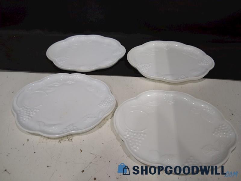 Vintage Set Teacup Plate Tray Colony Milk Glass Snack Plates    