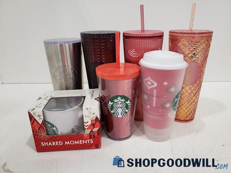 Set Of 7 Starbucks Tumblers & Mug