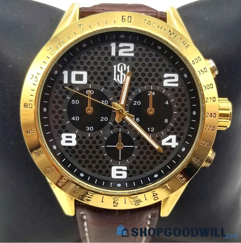 Men's WRIST SOCIETY Chrono Gold/ Black Dial Watch