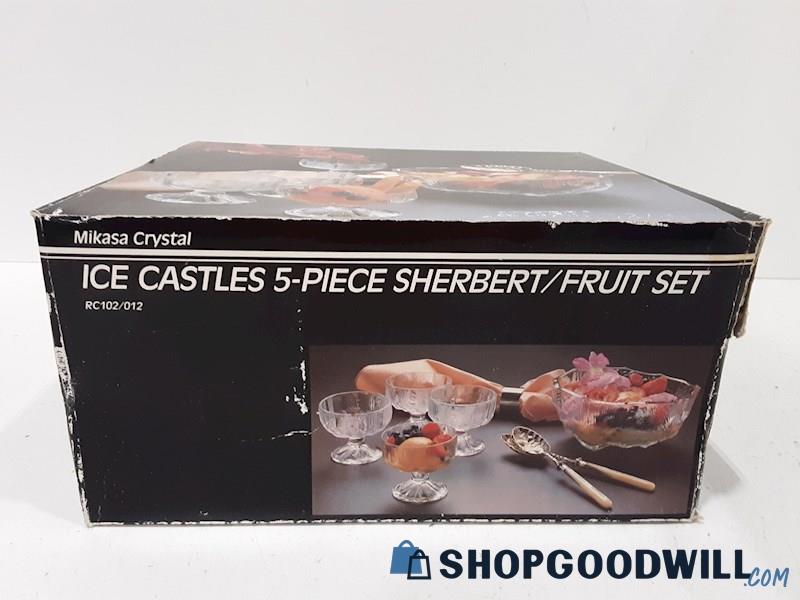 Mikasa Crystal Ice Castles 5-Piece Sherbert Set - IOB 