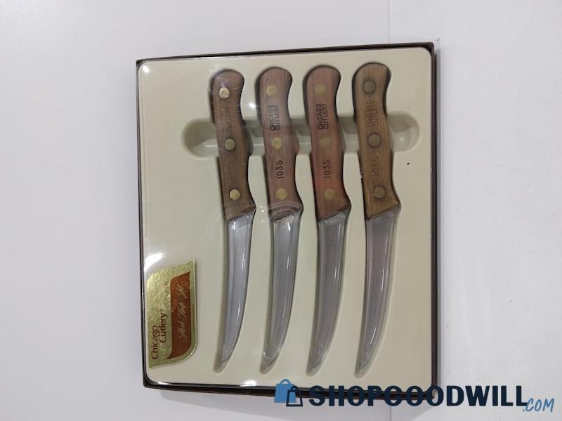 4PCS Chicago Cutlery Walnut Tradition Steak Knife Set Kitchen Table Cook Ware 