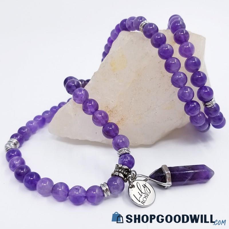 LILY ROSE Amethyst Intuition Beaded Necklace 