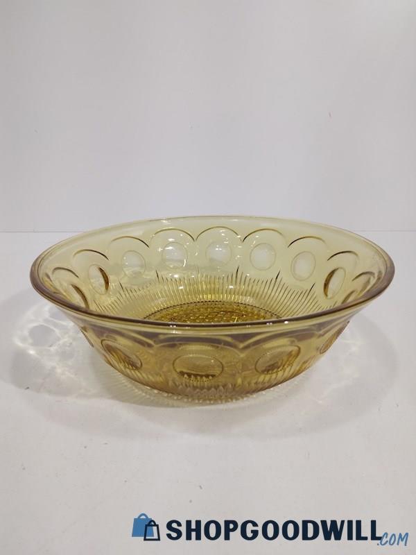 Vintage Bartlett Collins Glass Serving Bowl St Genevieve Manhattan Amber