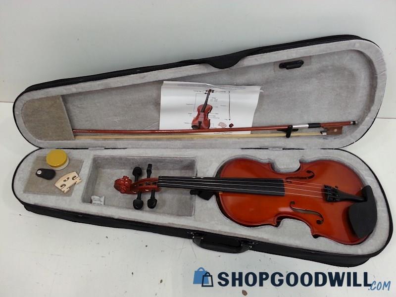 7/8 Size Violin W/Bow/Bridge/Rosin/Case Unbranded