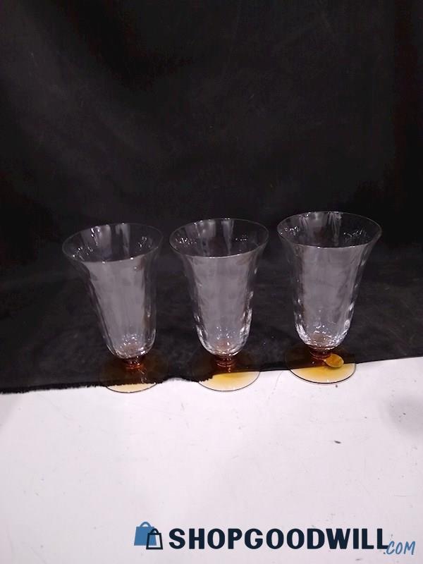 Vintage Barware Bryce Brothers MCM Amber Cube Cocktail Glasses 
