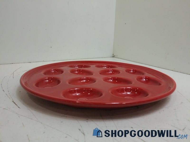 Fiesta HCL Egg Serving Platter Tray Plate Red Scarlet VNTG 11