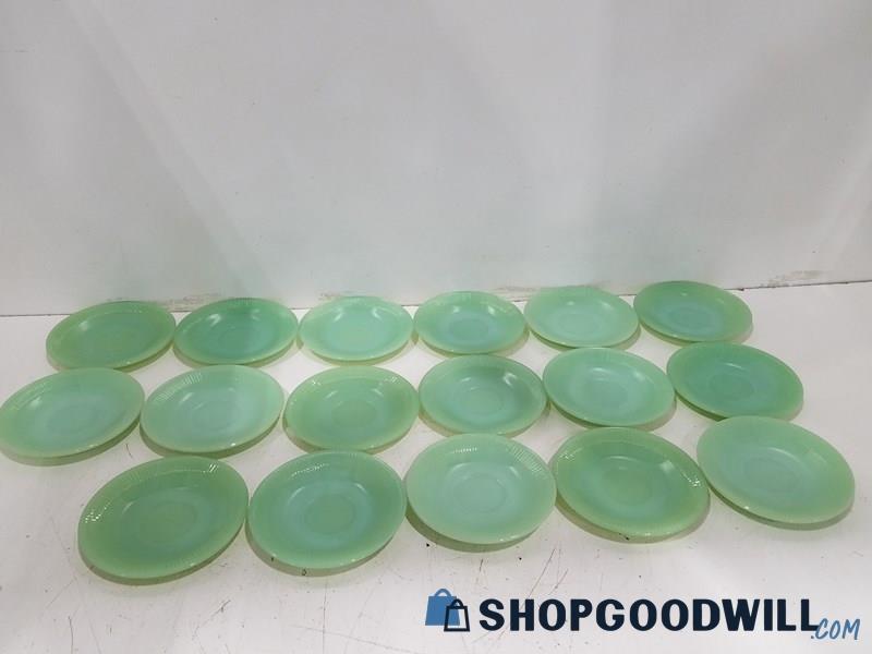 Vintage Fire King Jadeite Glass Mini Saucer Plates- Lot Of 17
