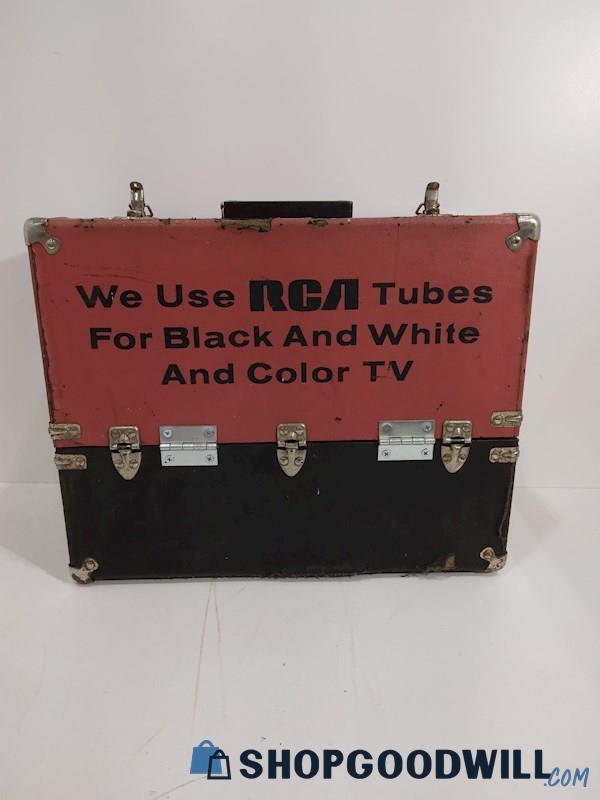 Vintage RCA Receiving Tubes BLACK & WHITE an COLOR TV Knickerbocker Case Toolbox