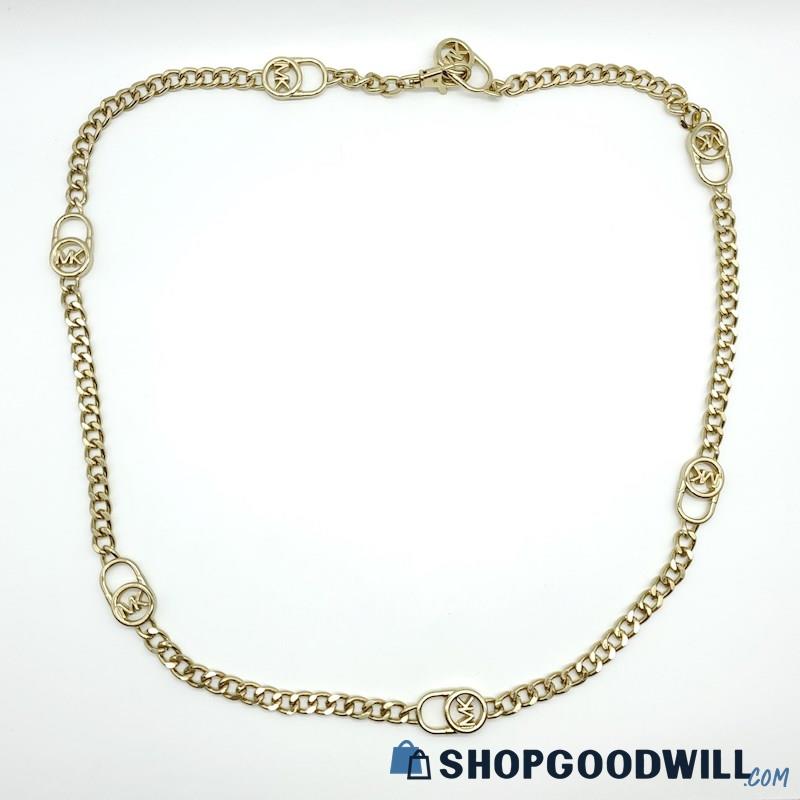 MICHAEL KORS Gold-Tone Logo Adjustable Chain Belt 