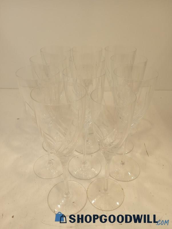 Vintage 11pc Glass Wine Glasses 