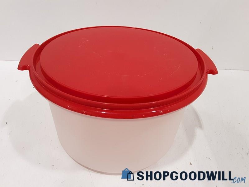 Large Tupperware Container w/ Red Lid A Little Wear