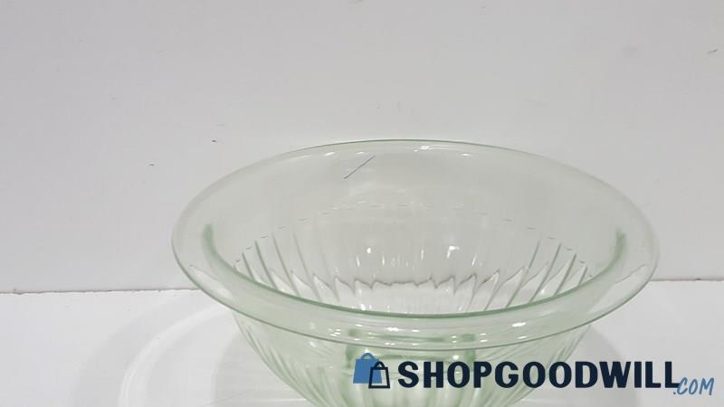 Appears To Be Anchor Hocking Depression Glass Ribbed Nesting Bowl