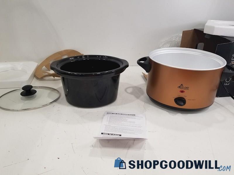 ECO+Chef 4 Quart Slow Cooker Copper Series IOB (W/ Cord) (Powers On)