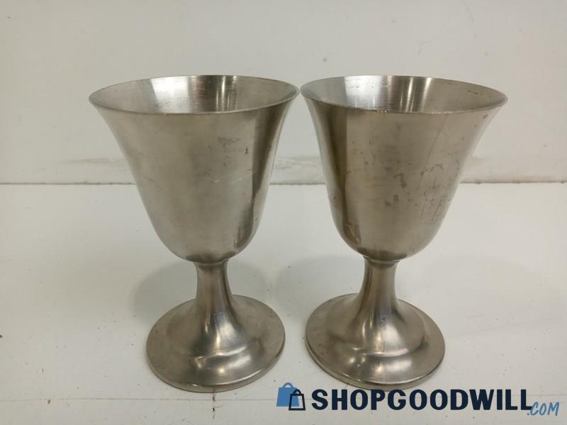 2pc International Pewter Cups Home Kitchen Decor