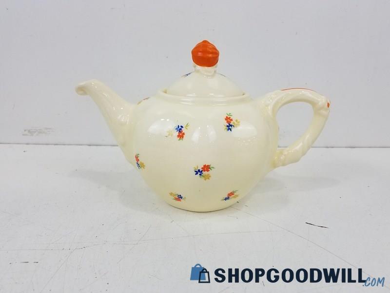 Hand Painted Ceramic Floral Designed Teapot, Vintage Hot Drinks Tea Party