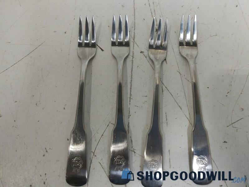 4PC IDS Stainless Forks Mini Cocktail Seafood Forks  3 Prongs Serving  Kitchen 