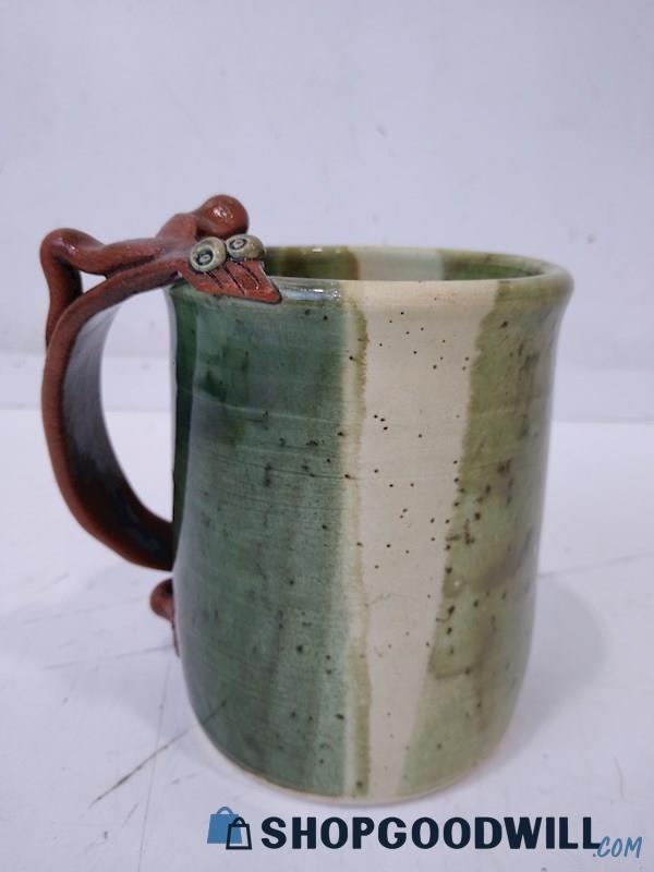 Unique Frog Creek Pottery Gecko Handle Mug