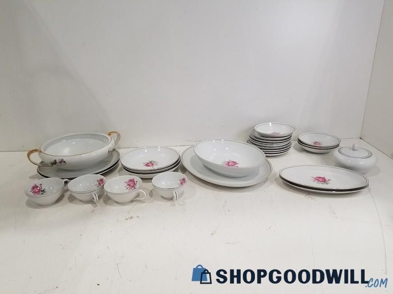 26PC Imperial Rose Floral Dish Set Fine China *Pickup Only*