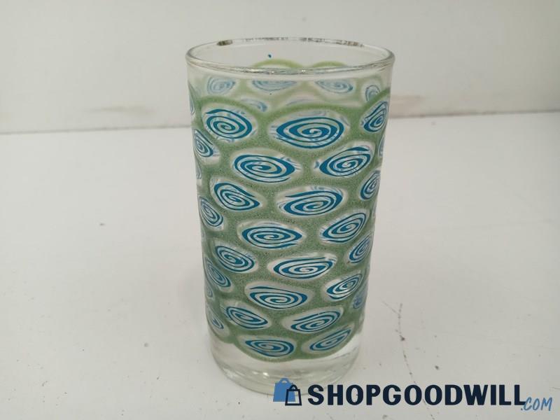 5Inch Glass Kitchen Green Blue Appears Libbey Blue/Green Peacock Feather Glass